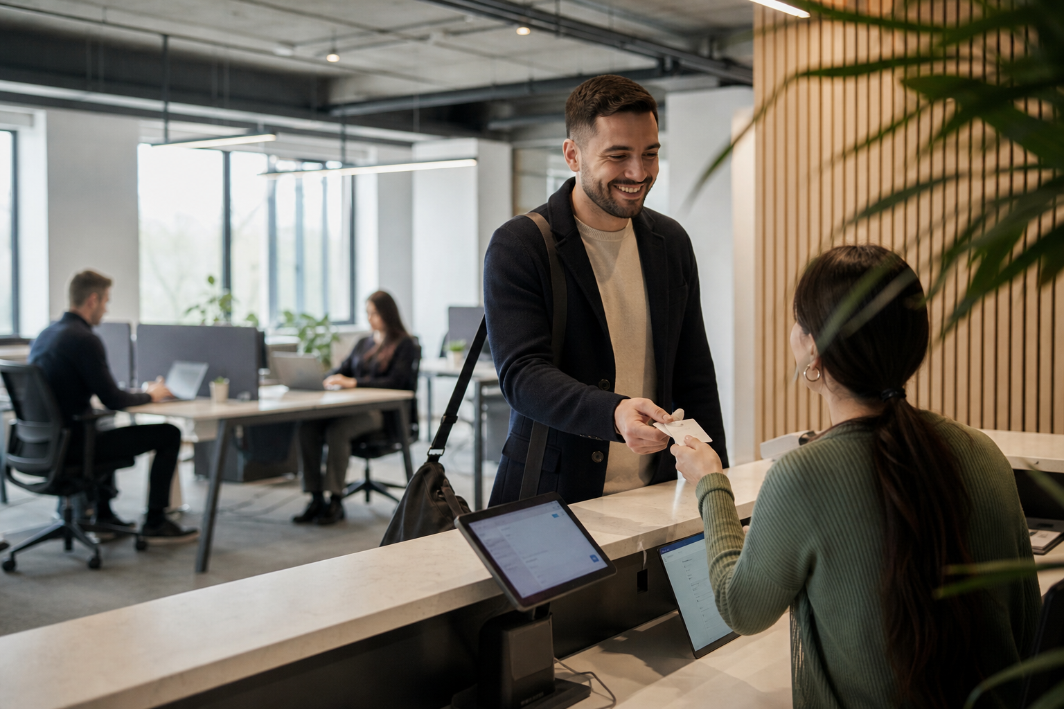 Desk Booking at a workplace reception