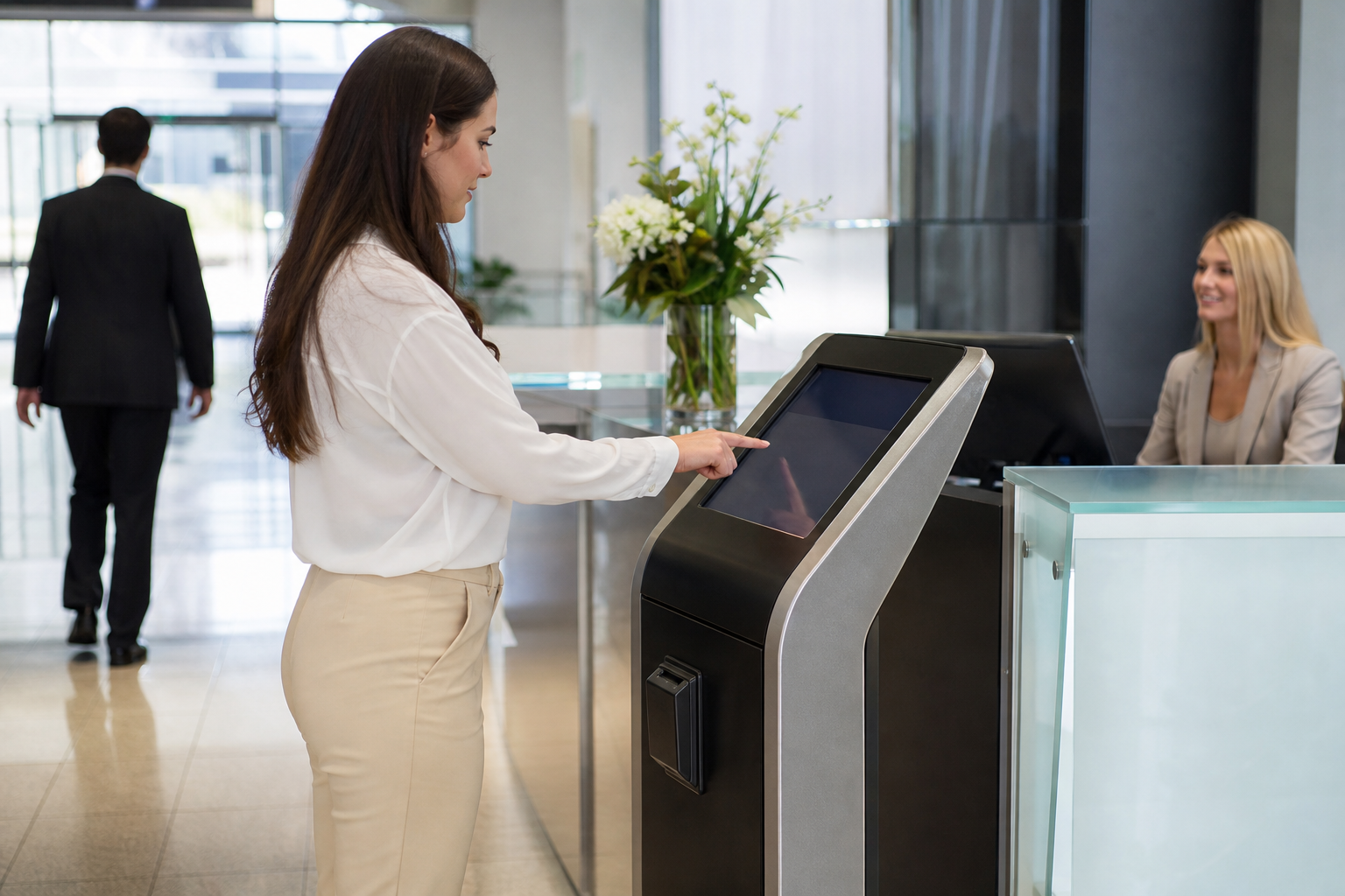 Visitor Management System at a workplace reception