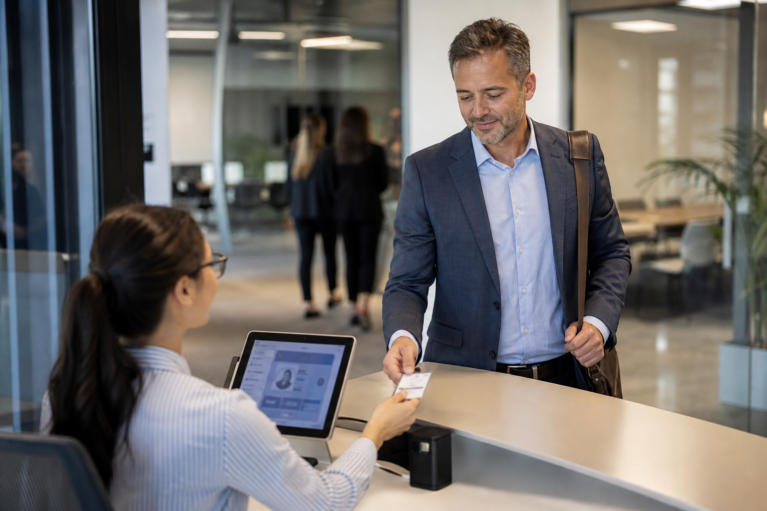 Visitor Data at a workplace reception