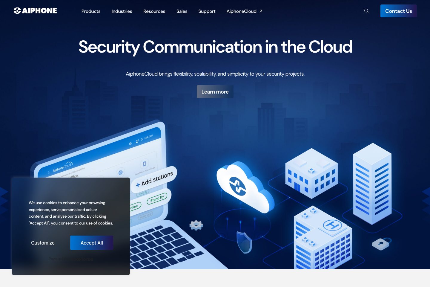 Aiphone homepage screenshot