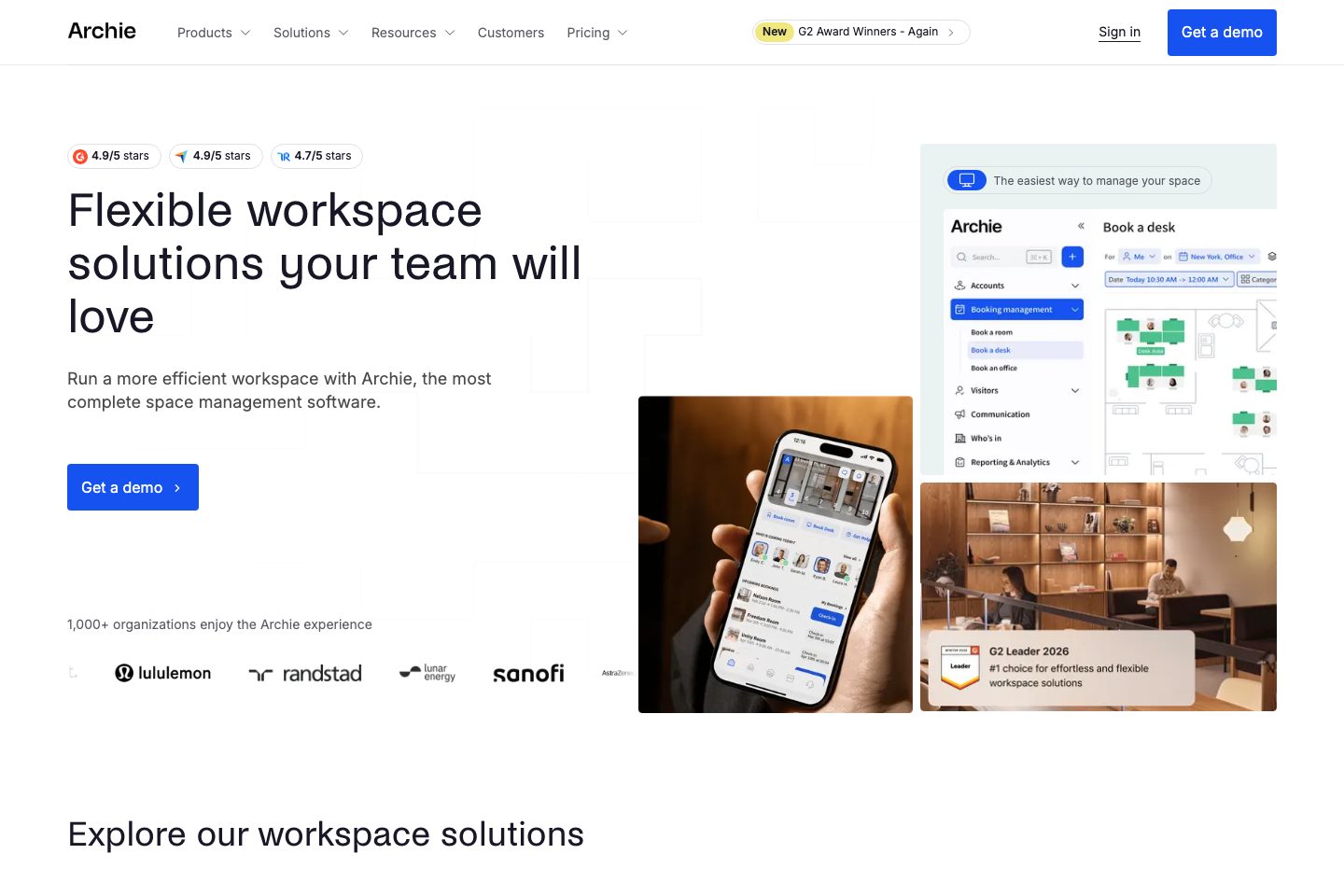 Archie homepage screenshot
