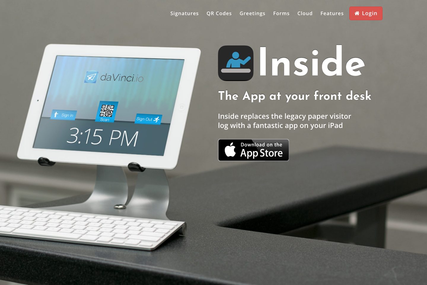 Inside homepage screenshot