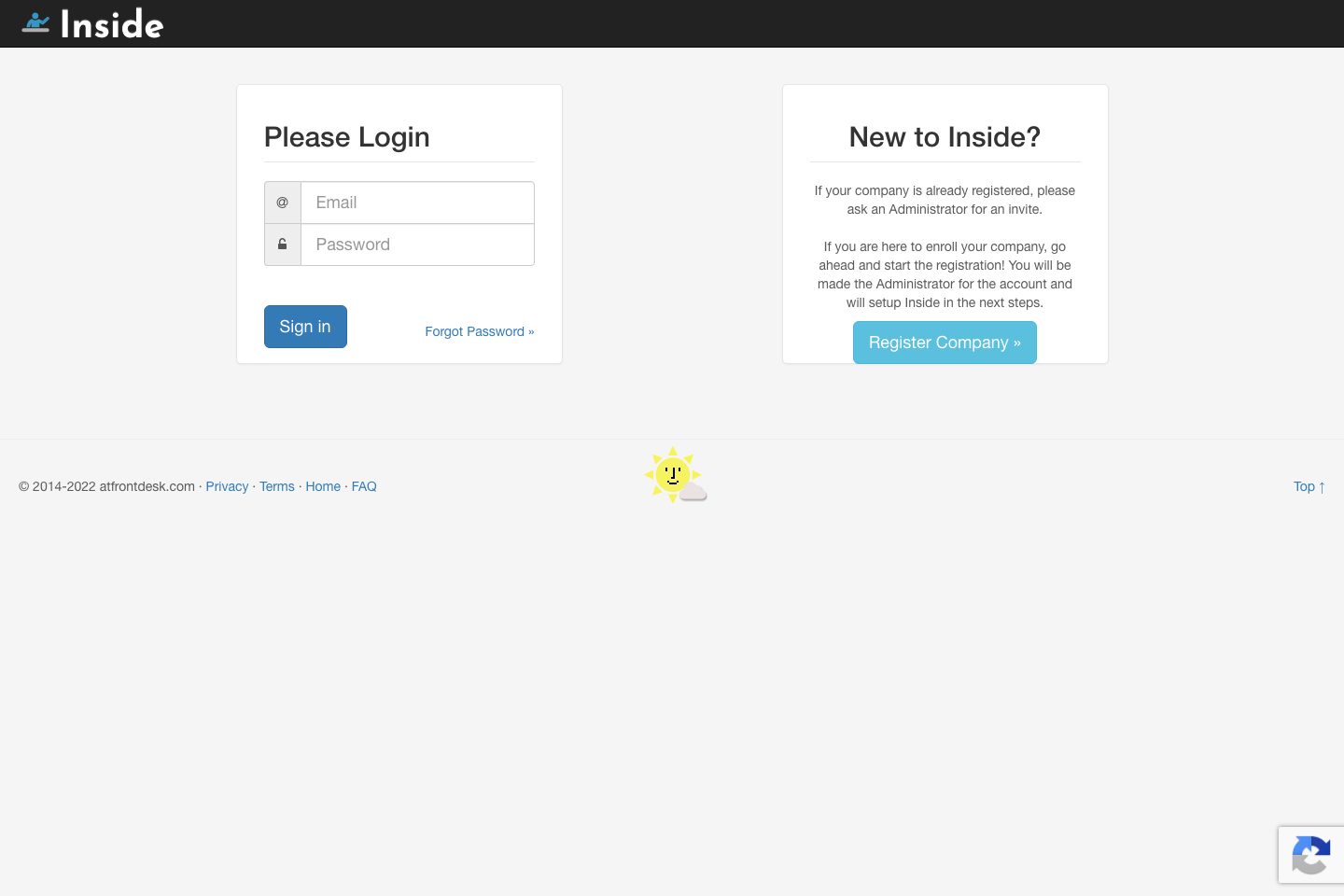 Inside pricing page screenshot