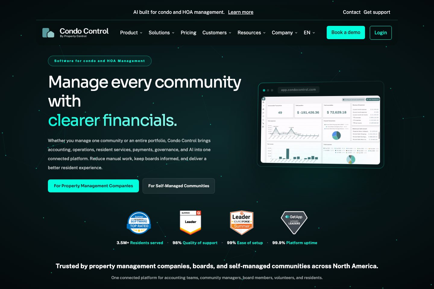 Condo Control homepage screenshot