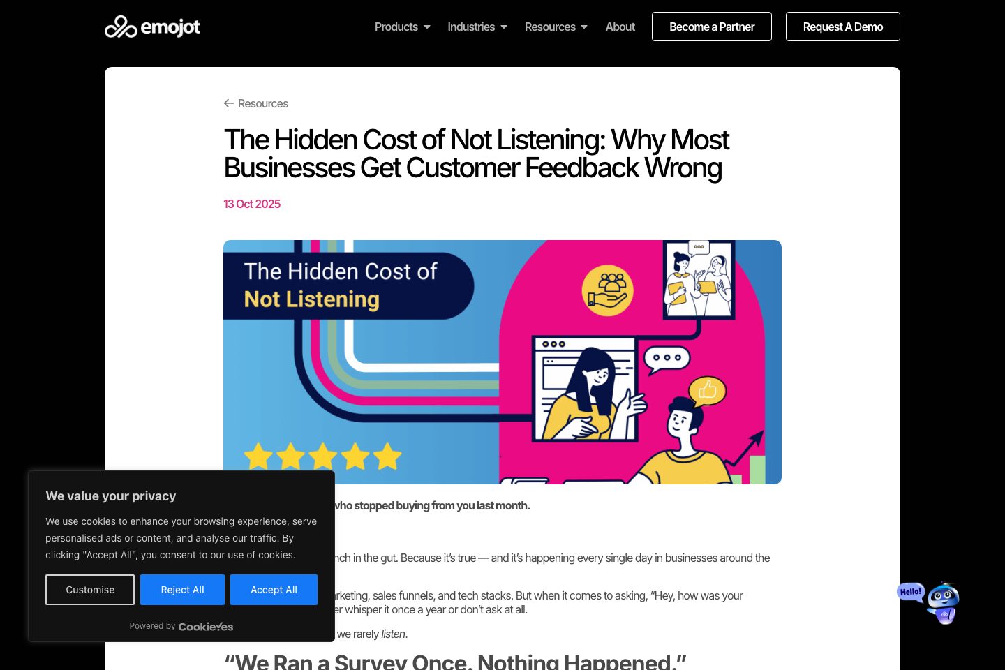 Emojot VMS pricing page screenshot