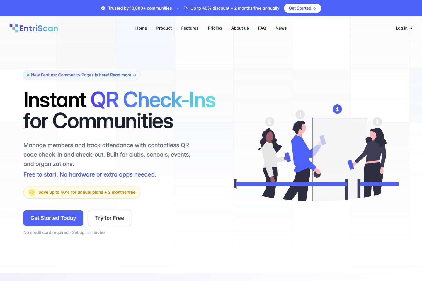 EntriScan homepage screenshot