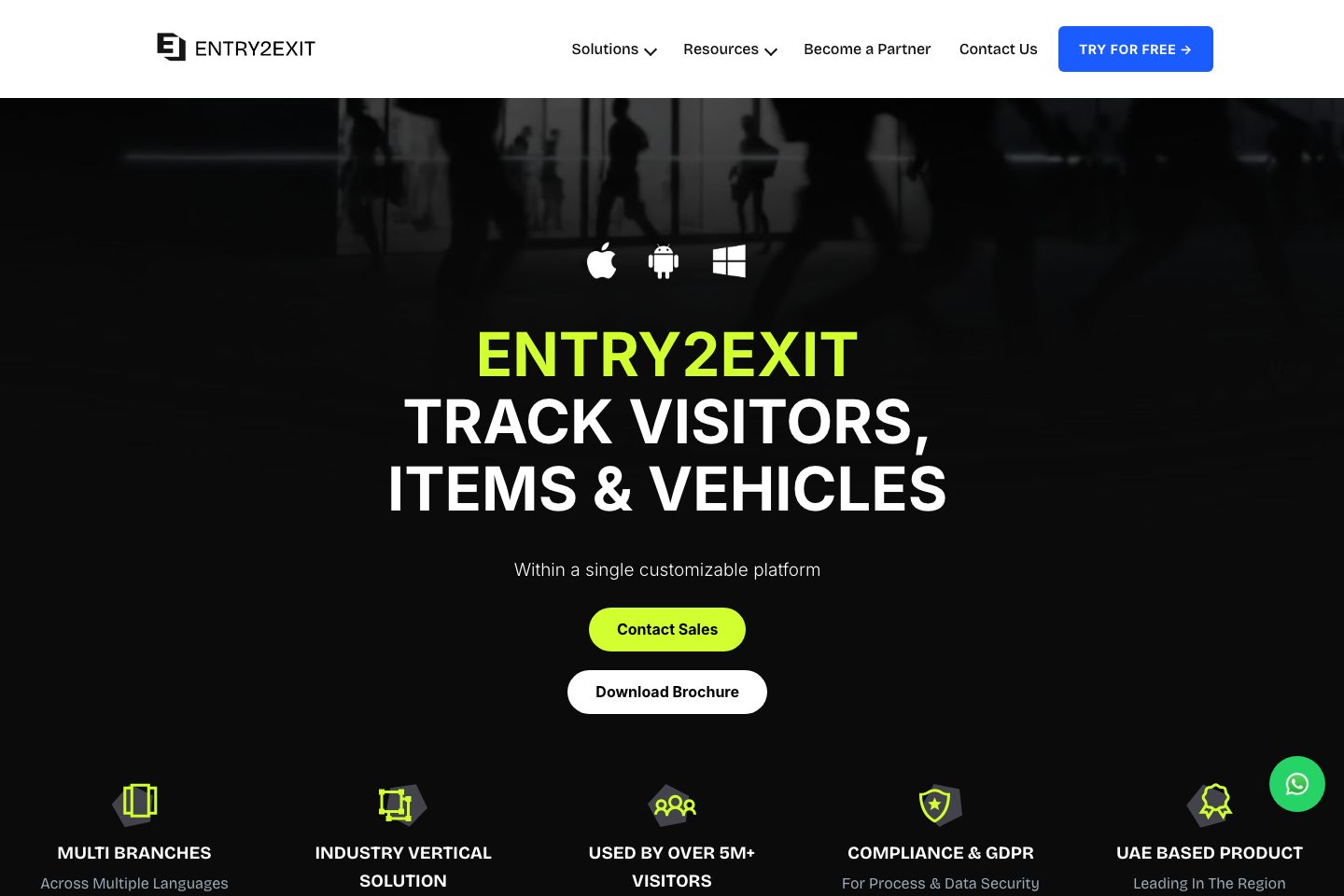 Entry2Exit homepage screenshot