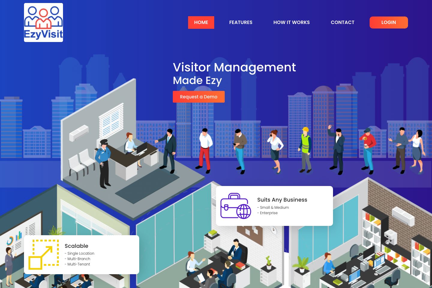 EzyVisit homepage screenshot