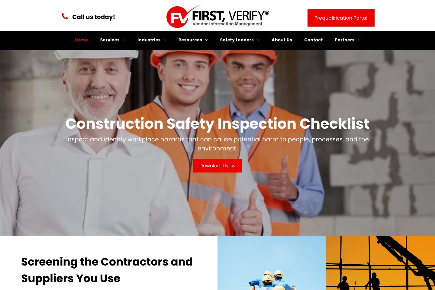 FirstVerify homepage screenshot