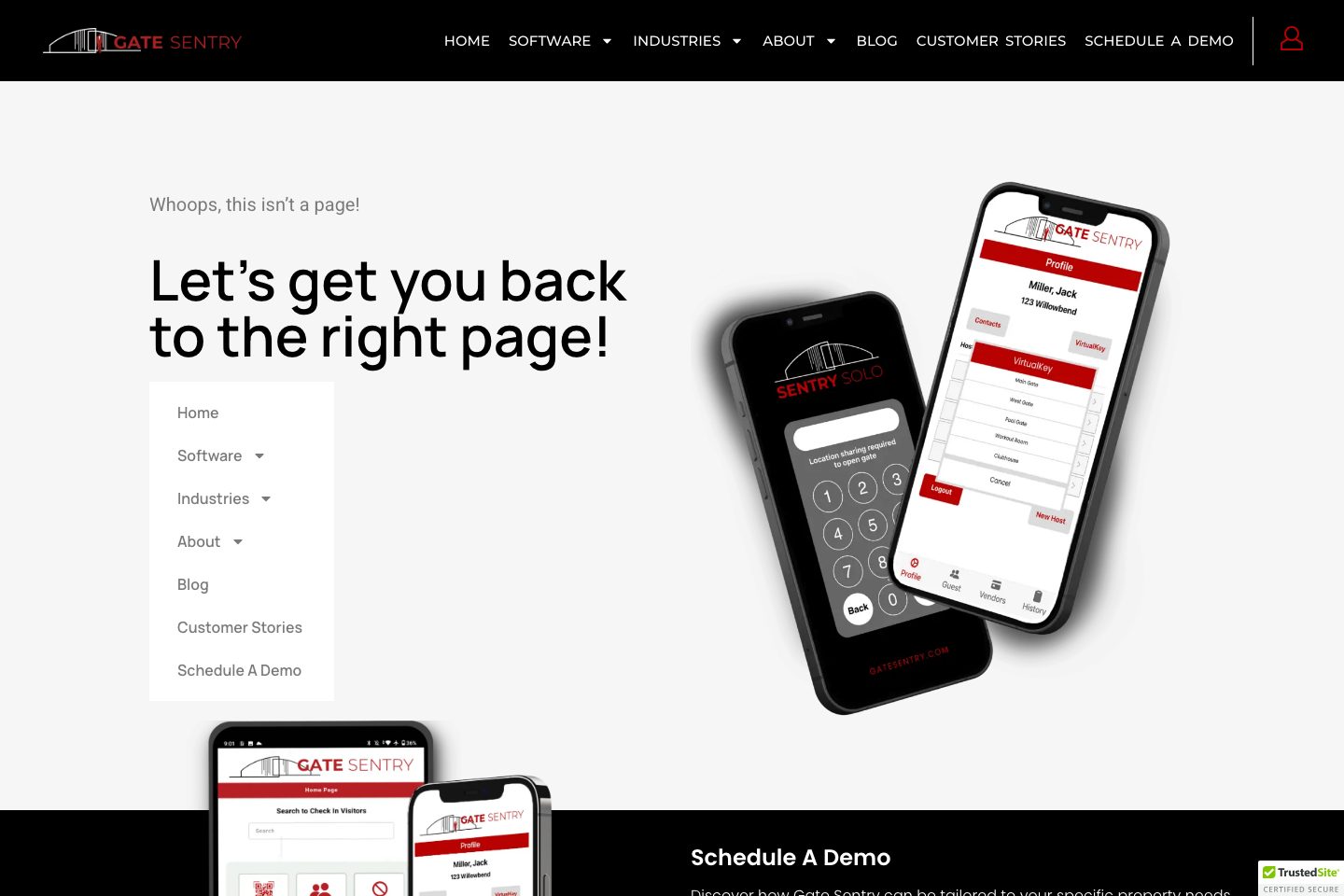 Gate Sentry pricing page screenshot