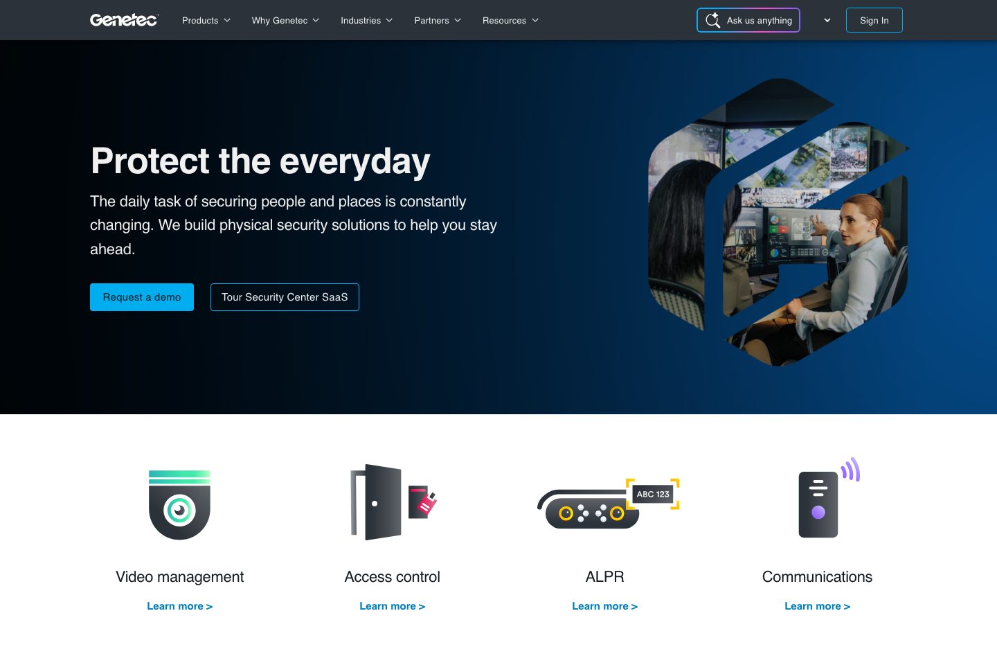 Genetec homepage screenshot