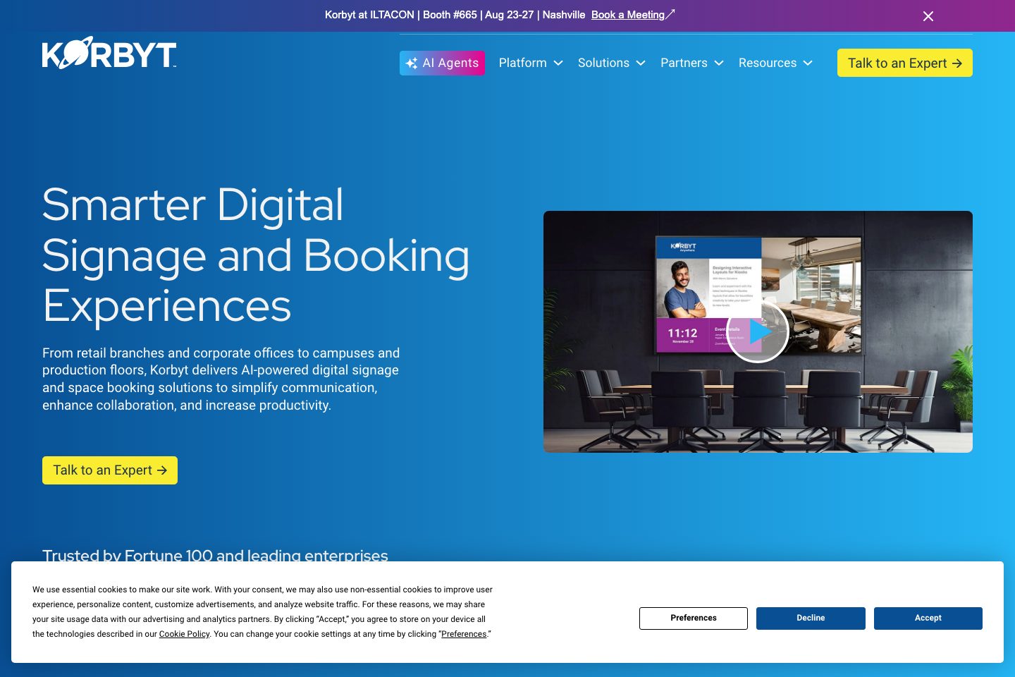 Korbyt homepage screenshot