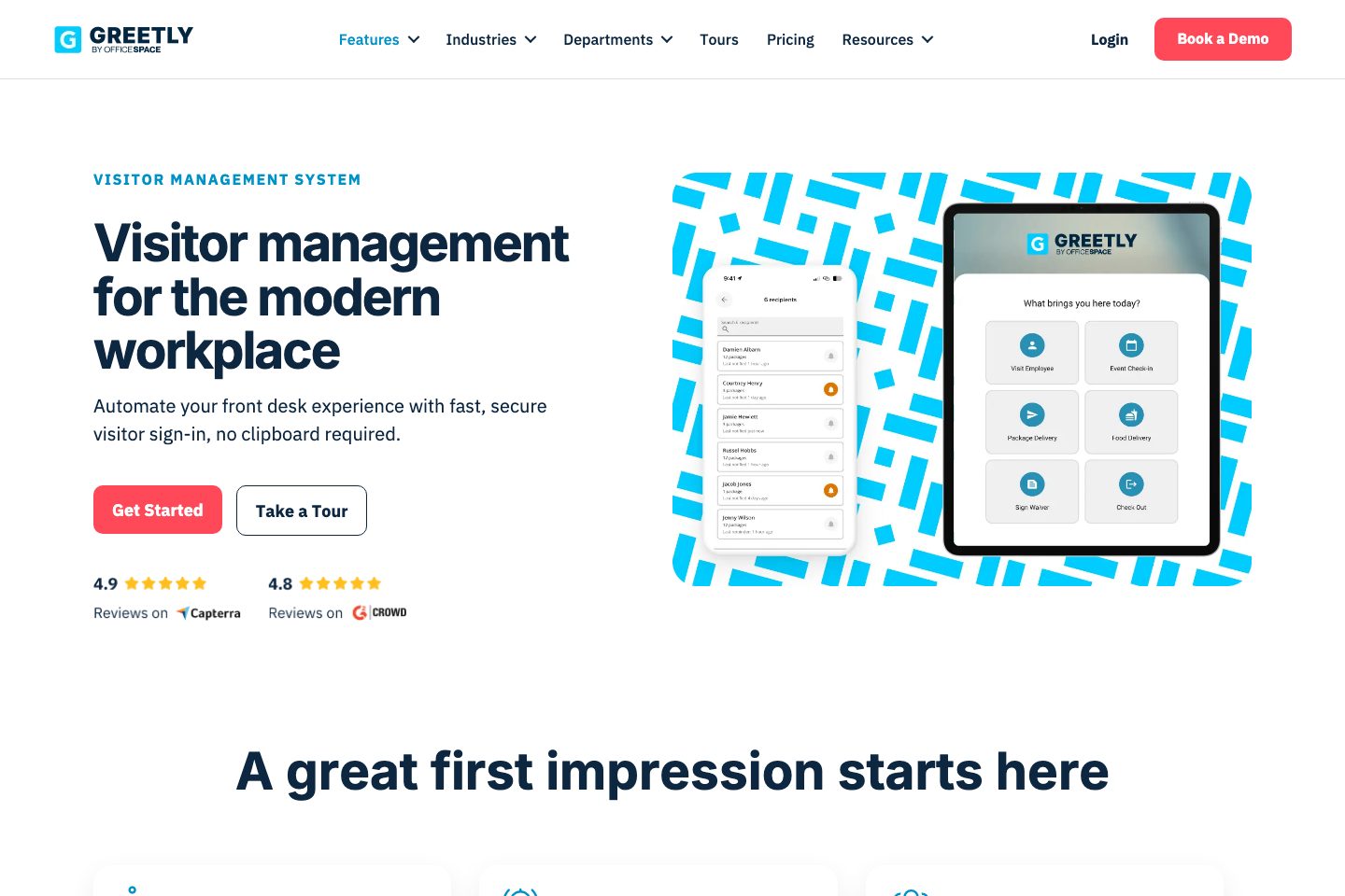 Greetly homepage screenshot