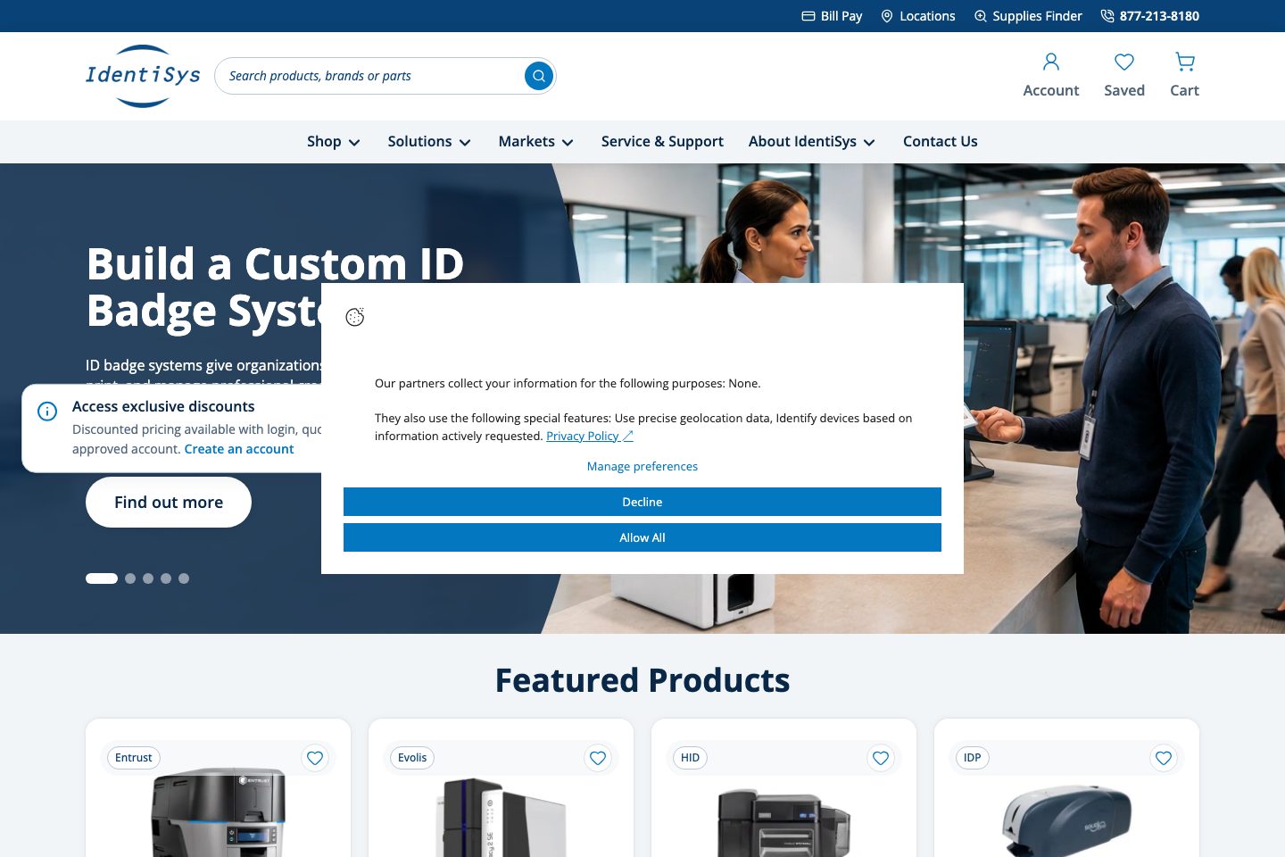 IdentiSys homepage screenshot