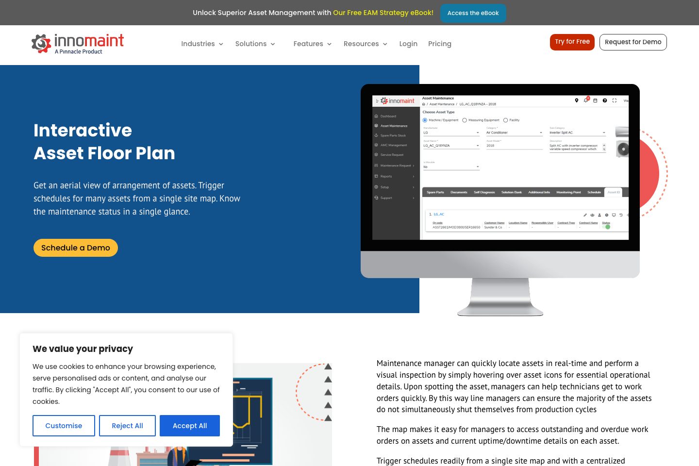InnoMaint Visitor Management System pricing page screenshot