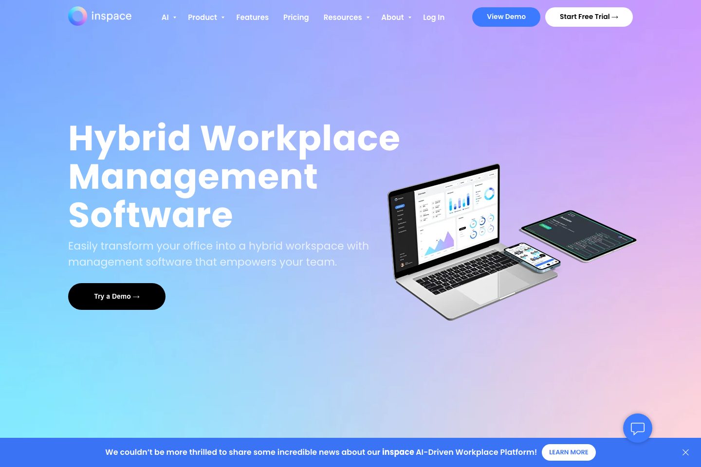 inspace homepage screenshot