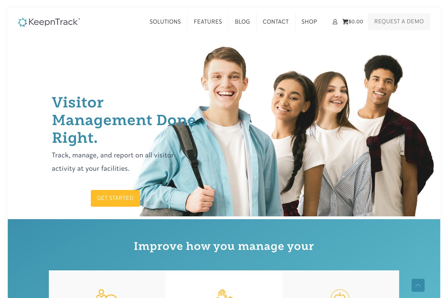 KeepnTrack homepage screenshot