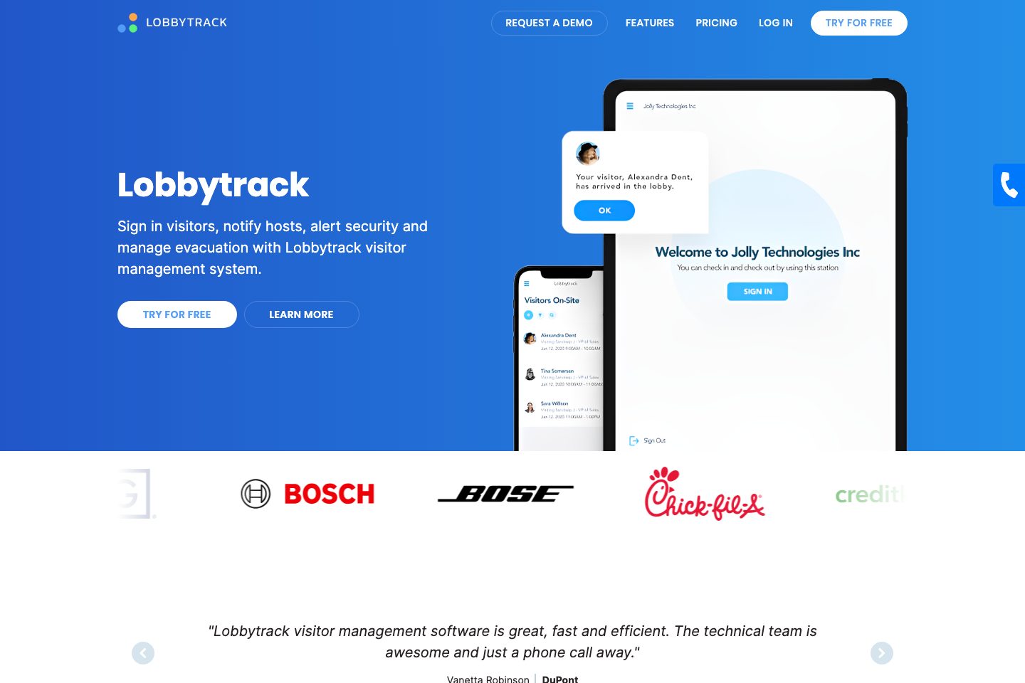 Lobbytrack homepage screenshot