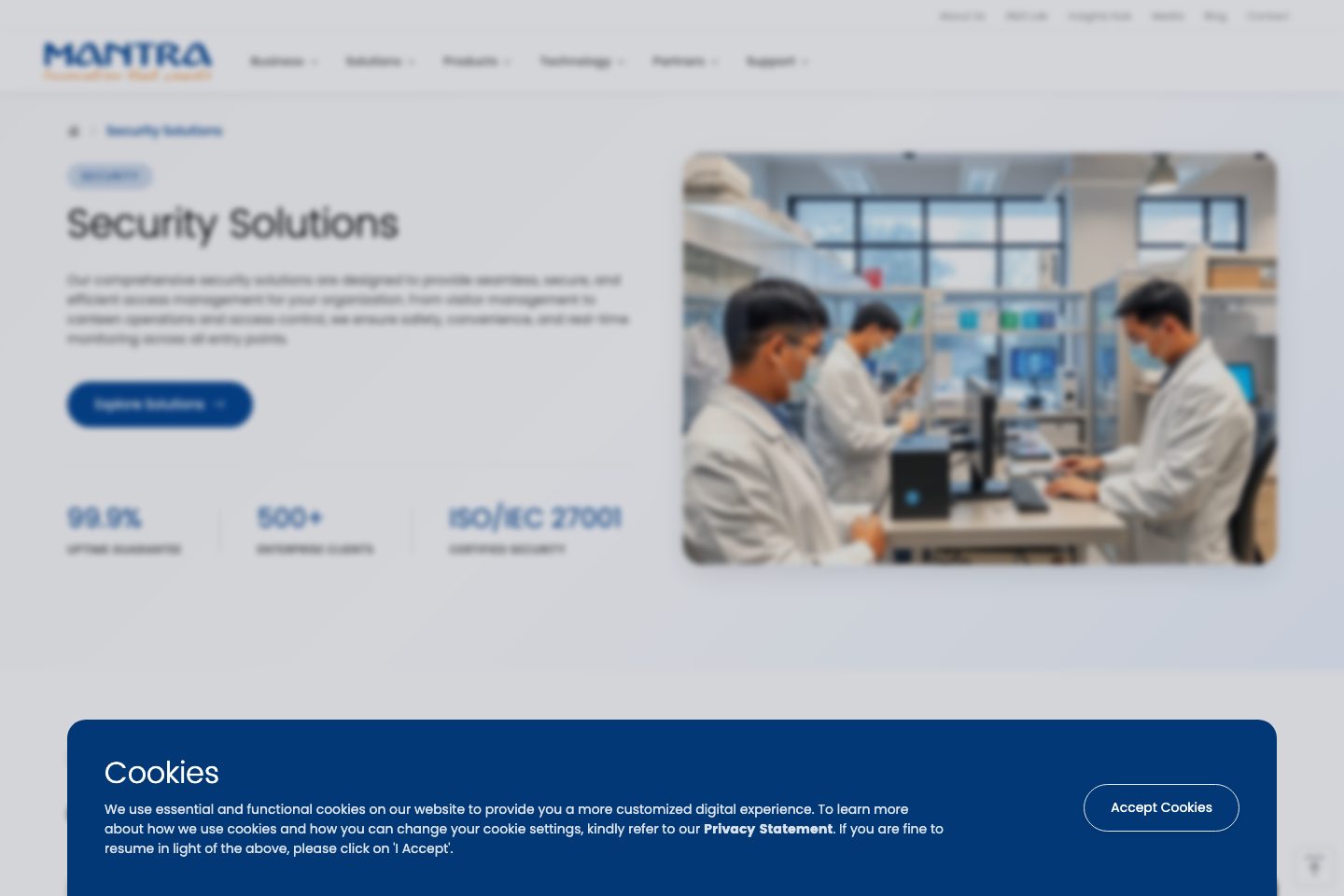 Mantra Softech India Pvt Ltd homepage screenshot