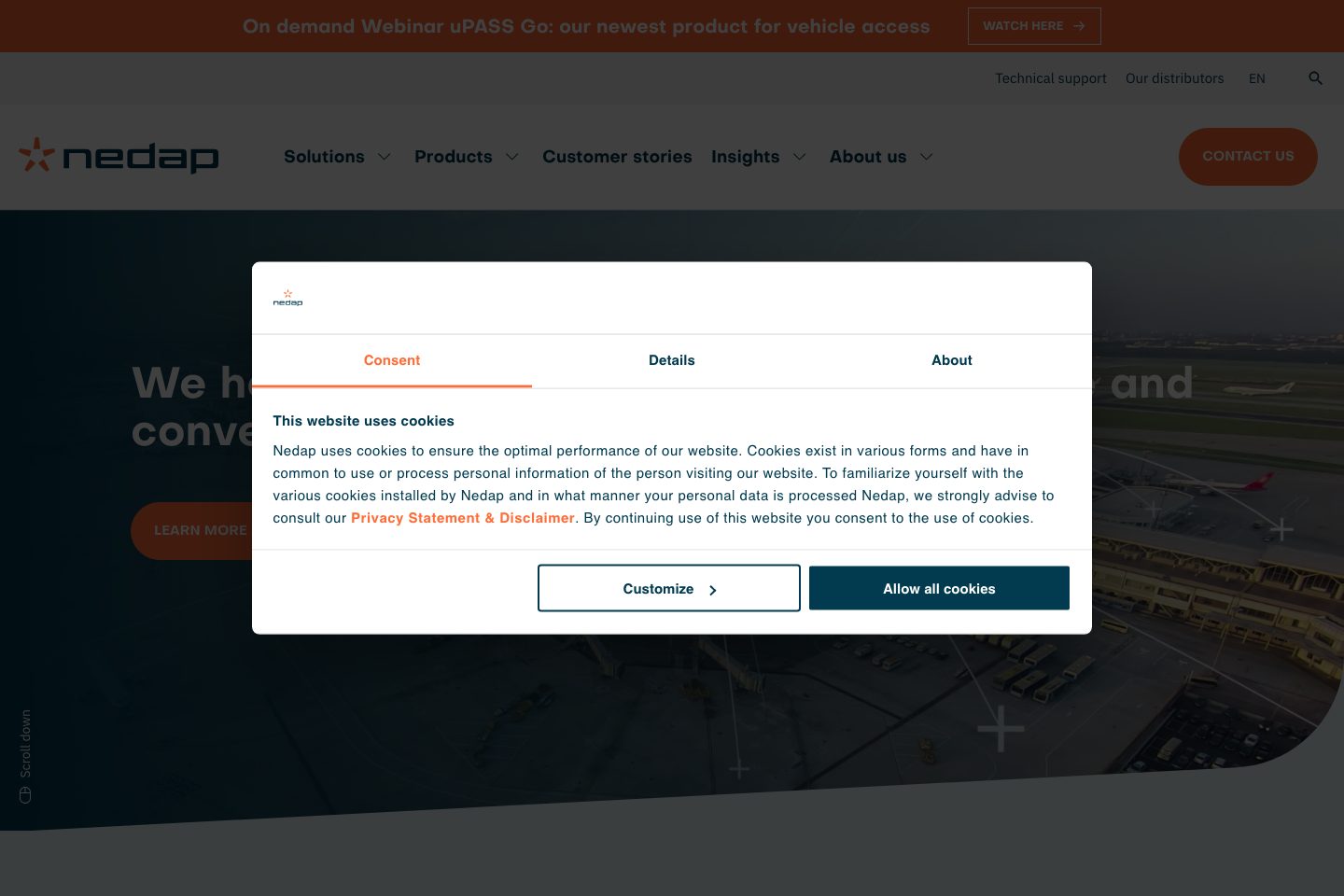 Nedap Identification Systems homepage screenshot