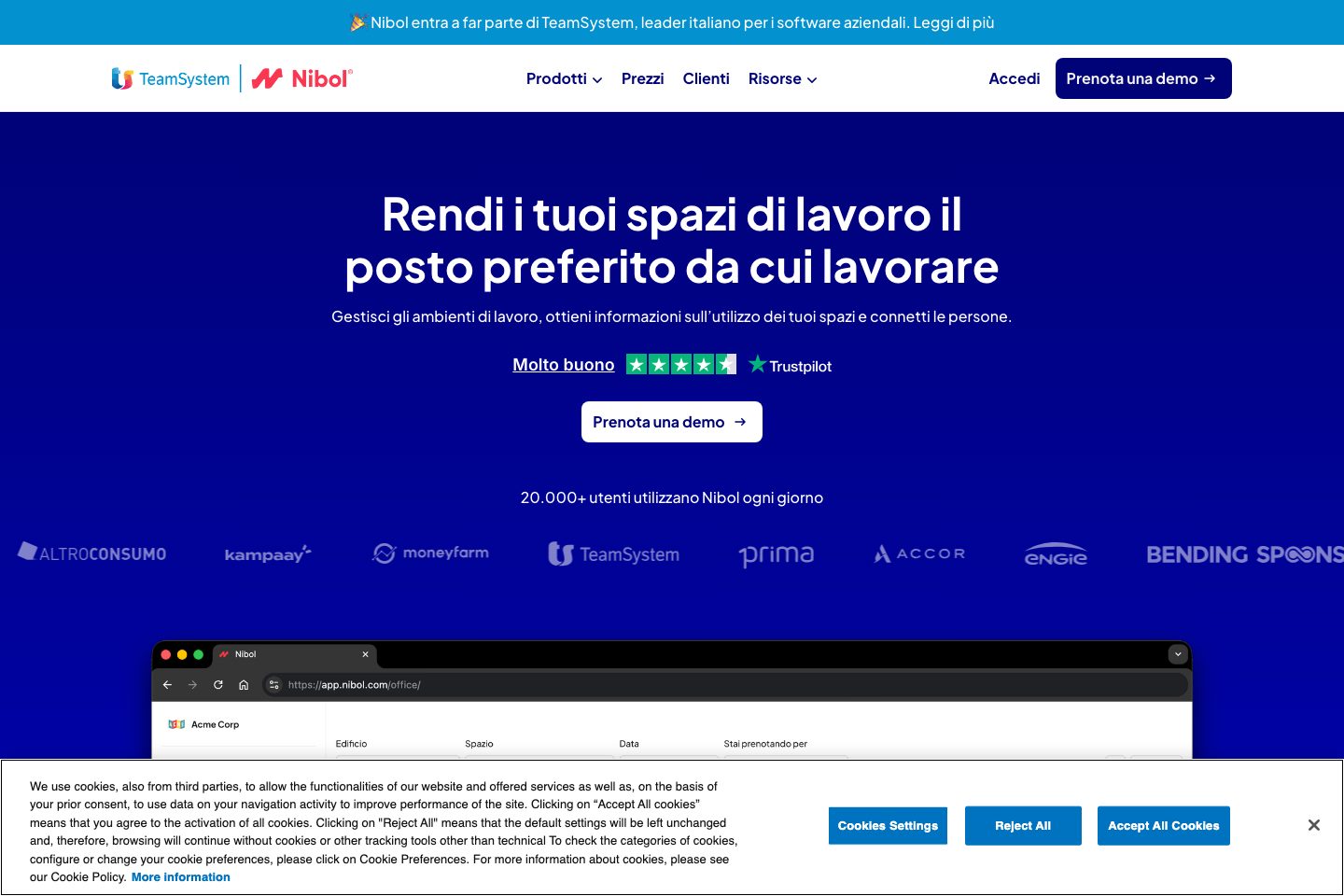 Nibol homepage screenshot