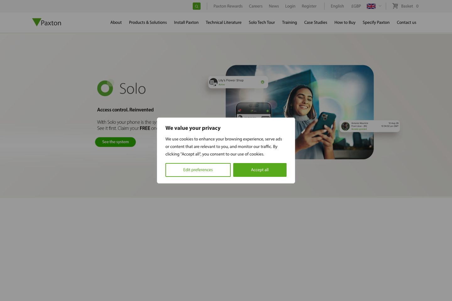 Paxton homepage screenshot