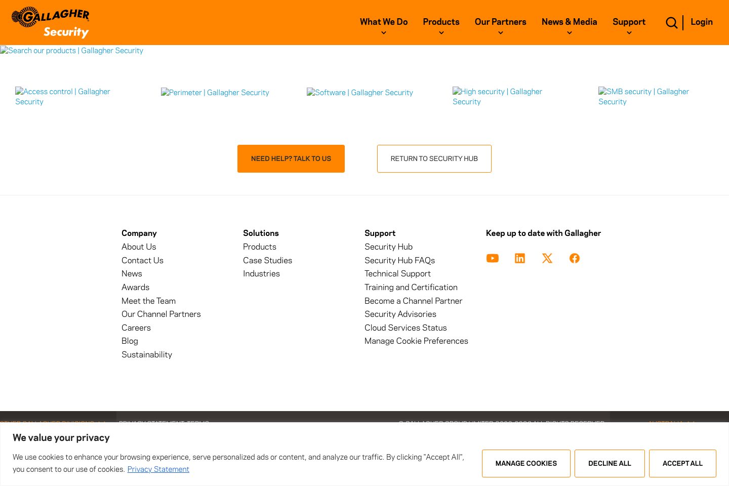 Gallagher Command Centre Visitor Management pricing page screenshot