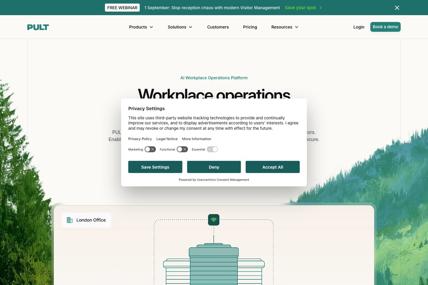 PULT homepage screenshot