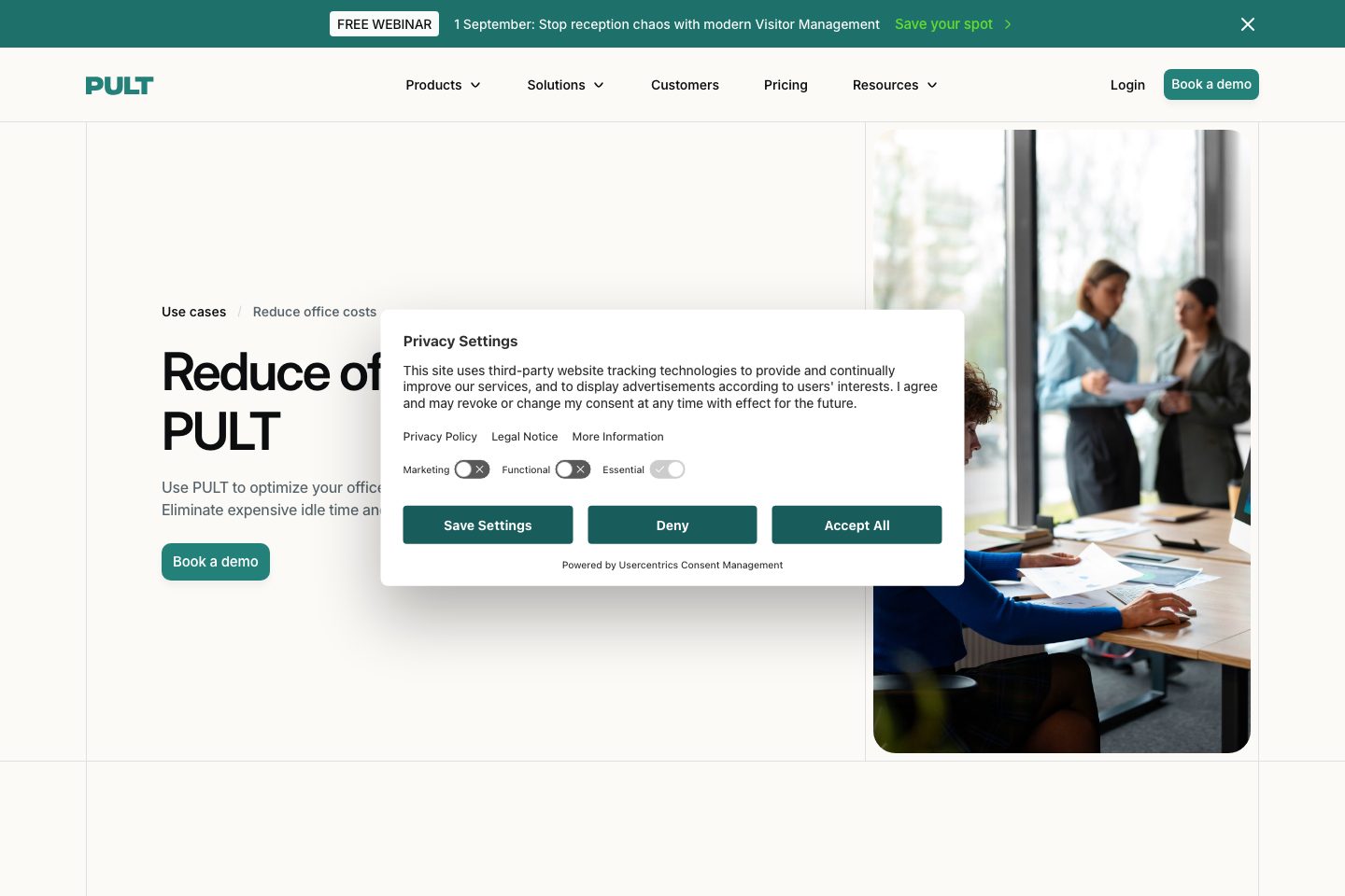 PULT pricing page screenshot