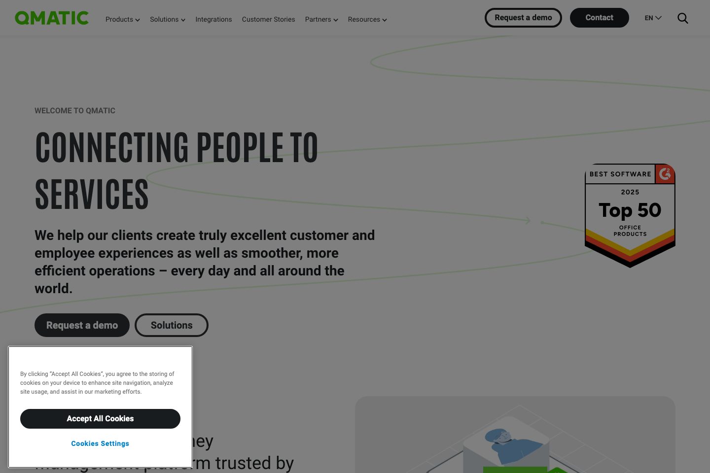 Qmatic homepage screenshot