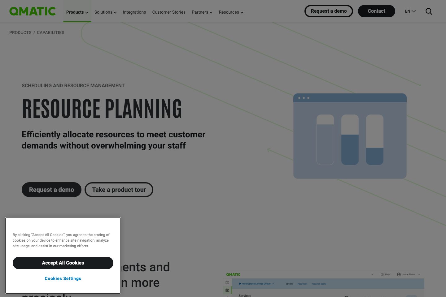 Qmatic pricing page screenshot