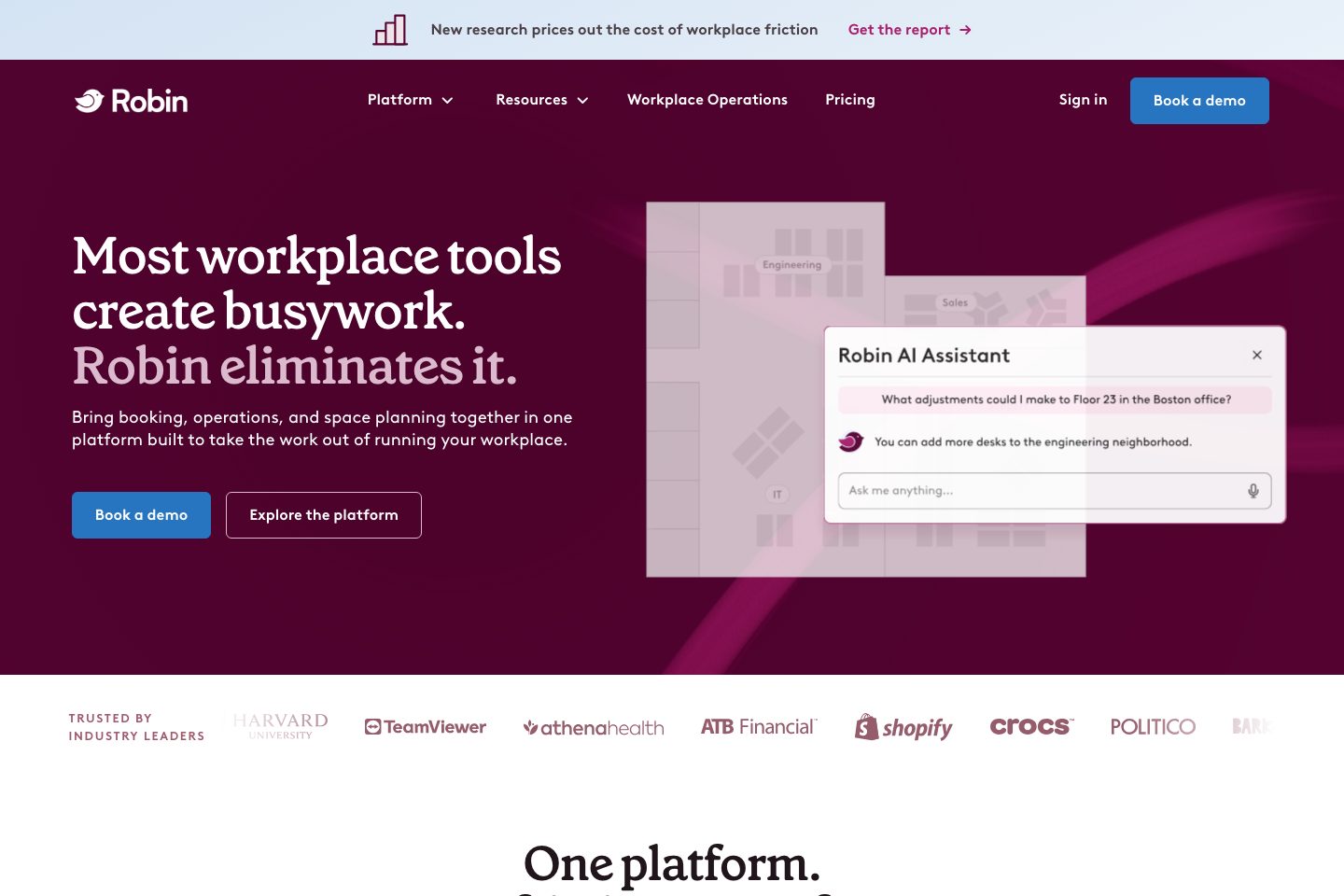 Robin homepage screenshot