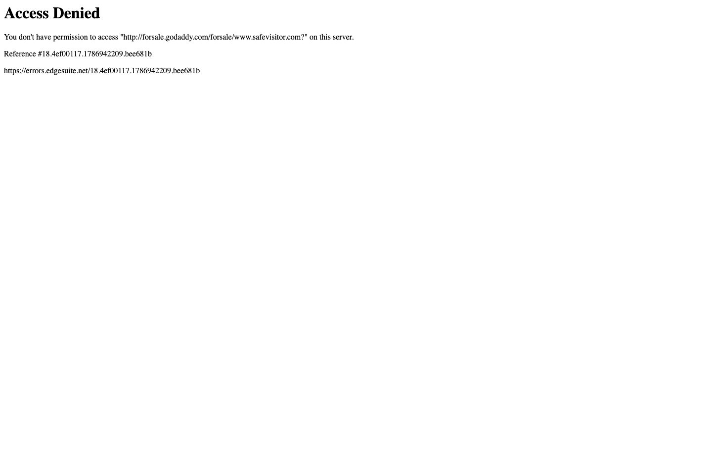 SafeVisitor homepage screenshot