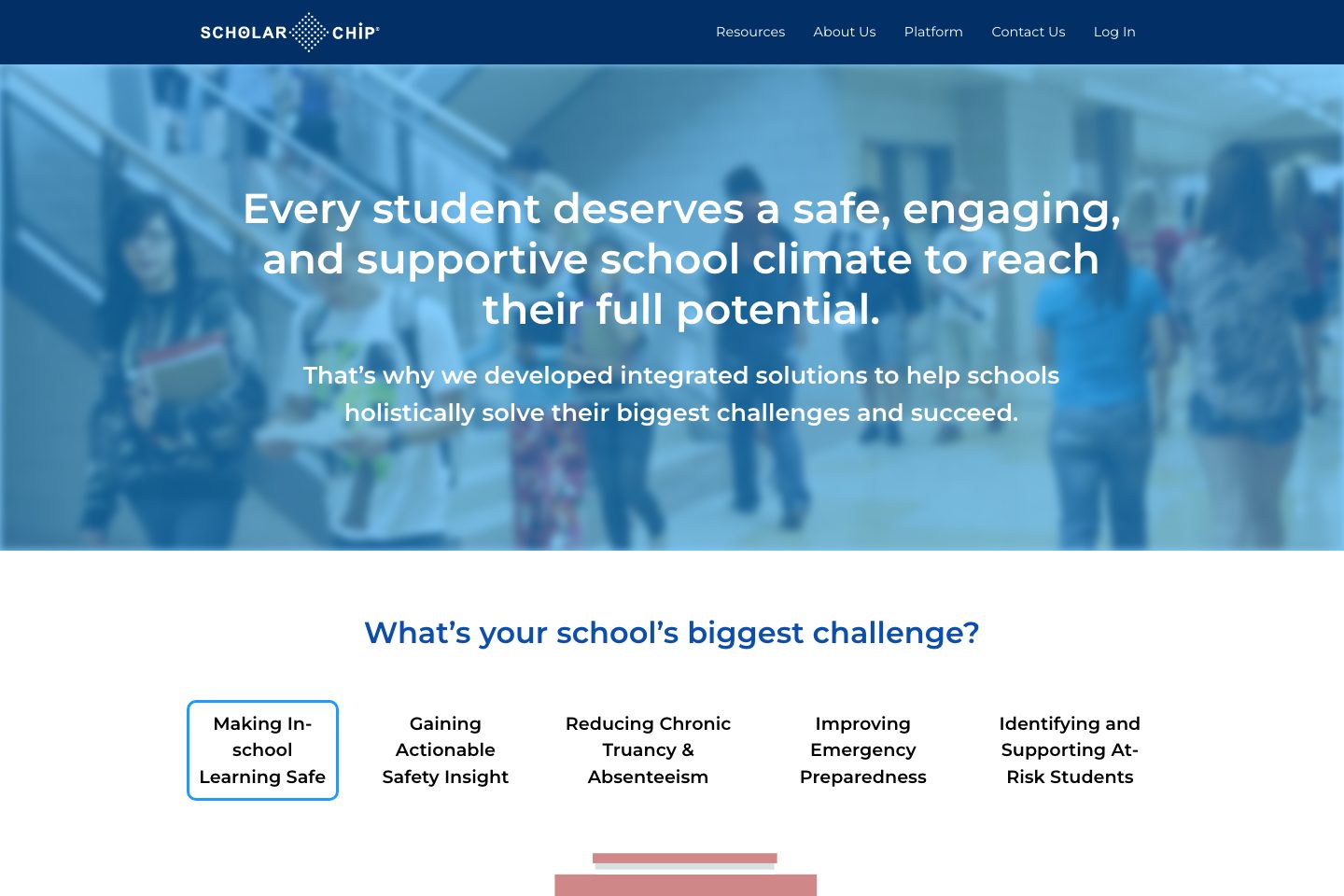 ScholarChip homepage screenshot