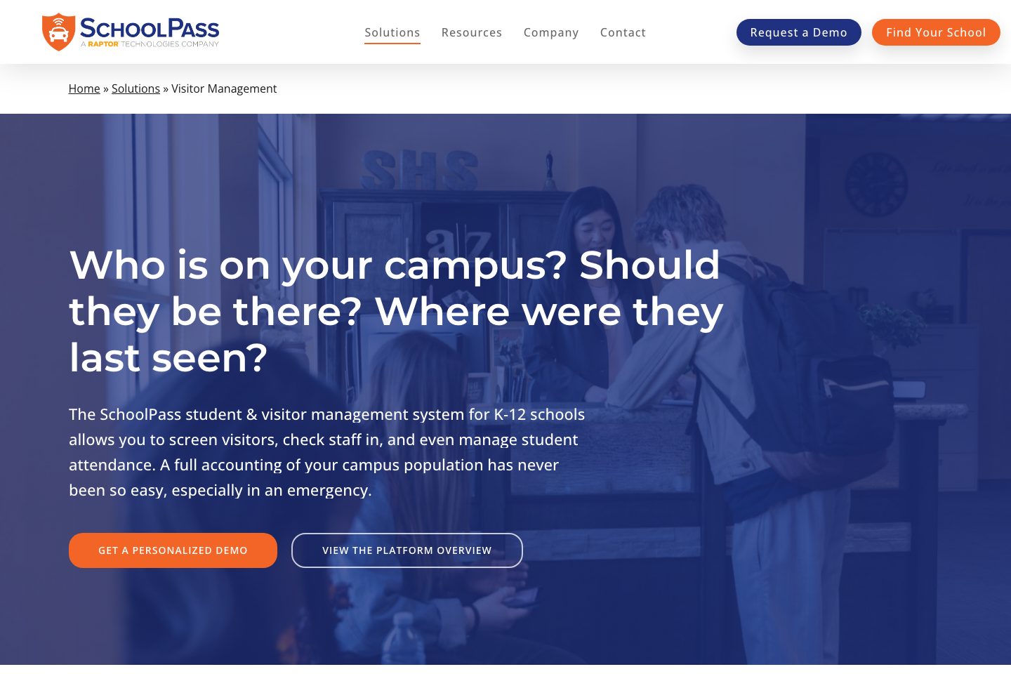 SchoolPass homepage screenshot