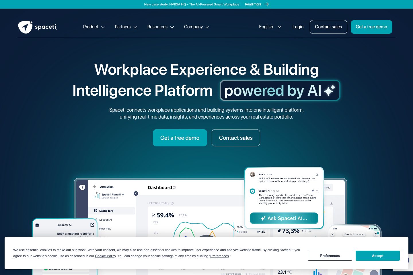 Spaceti homepage screenshot