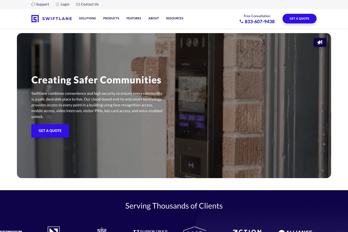 Swiftlane homepage screenshot