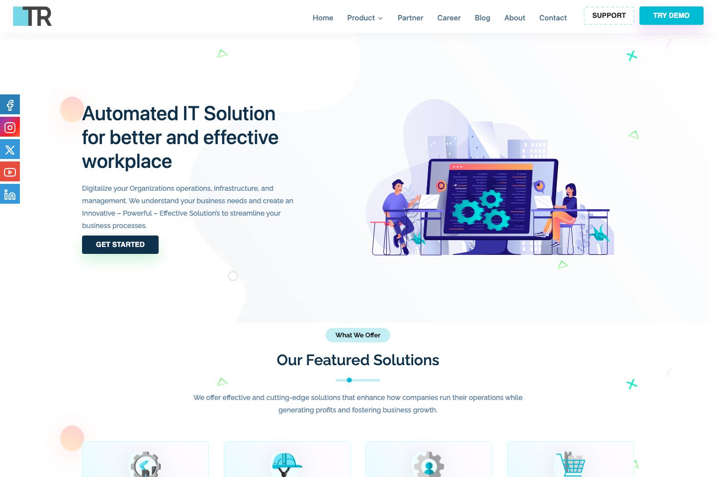 TechnoRishi Visitor Management System homepage screenshot