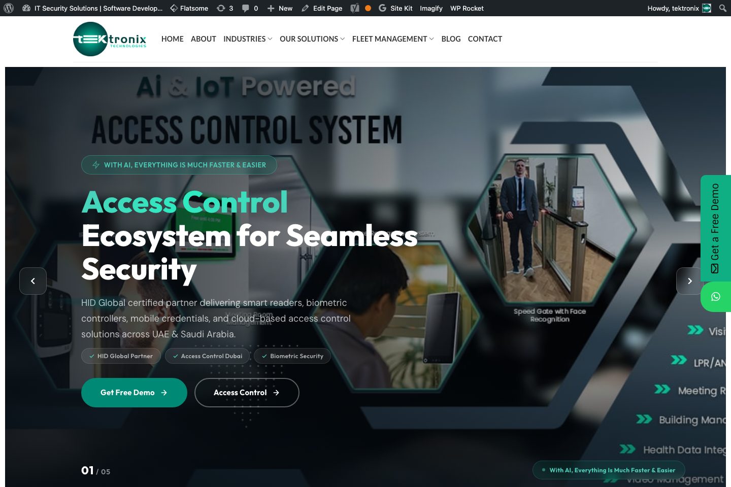 TEKVisit homepage screenshot