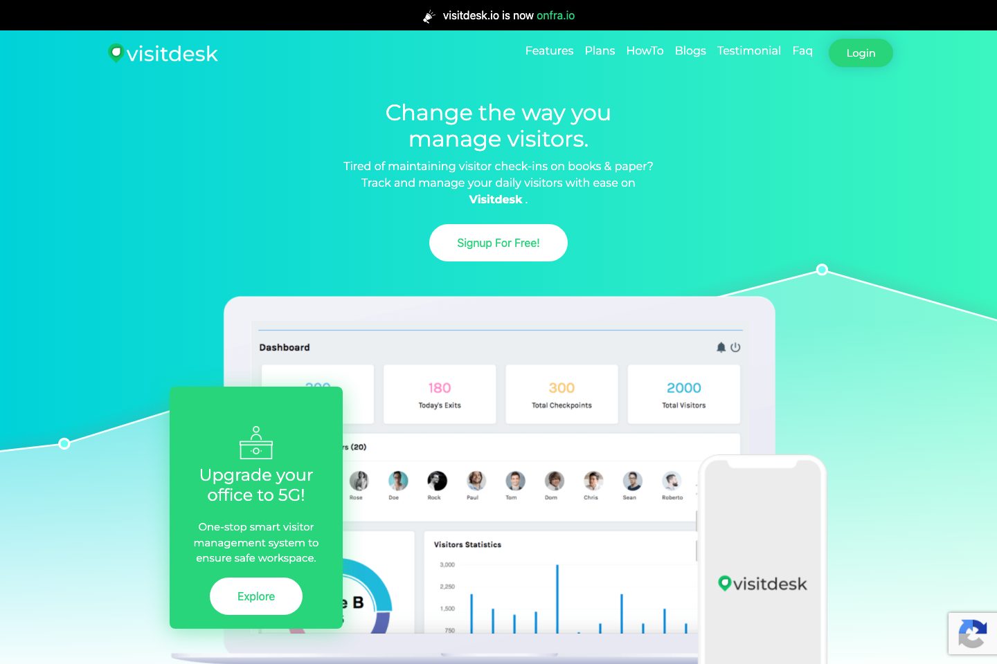 Visitdesk homepage screenshot