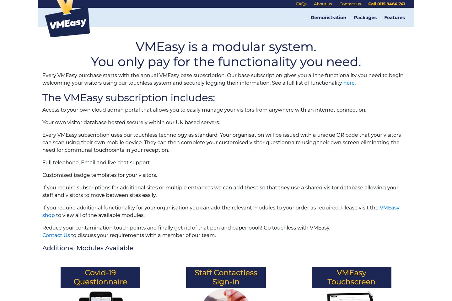 VMEasy pricing page screenshot