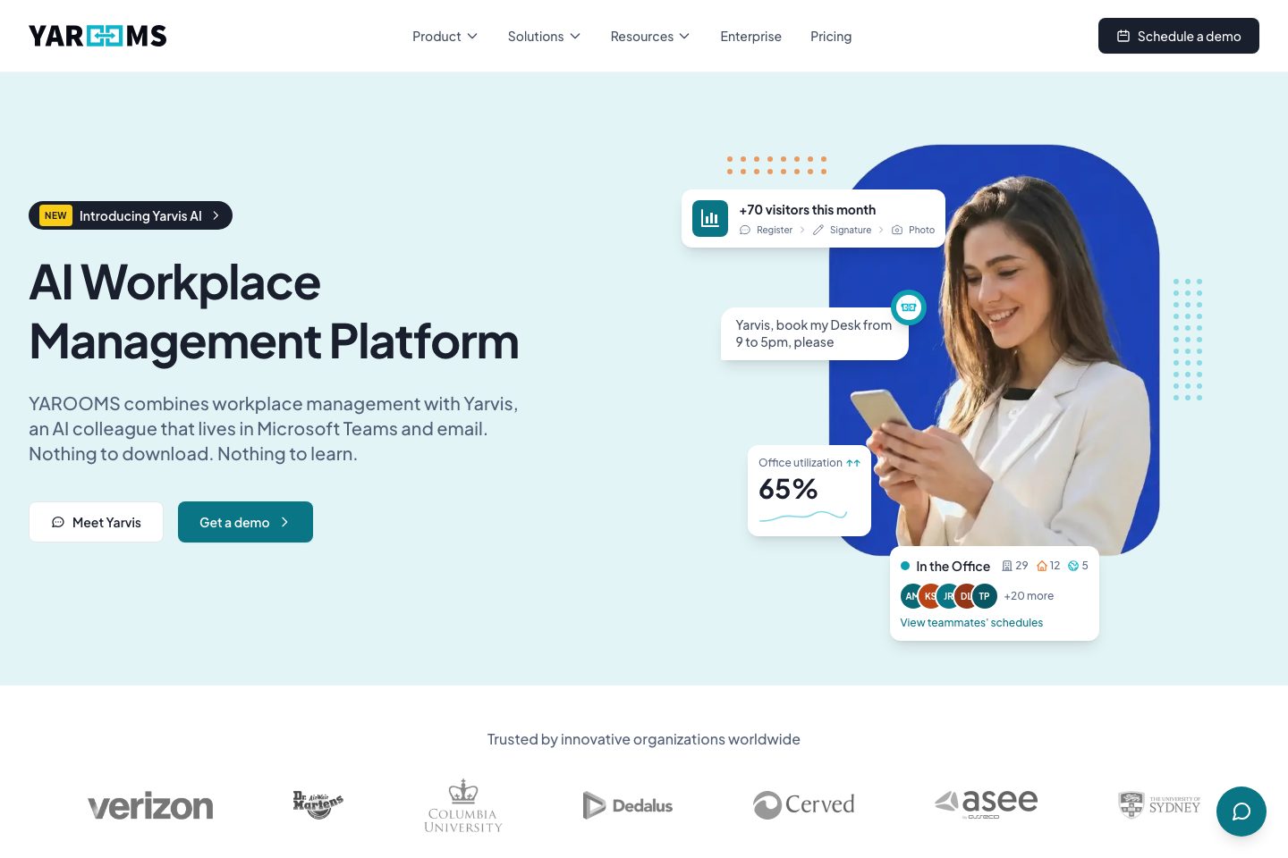 YAROOMS homepage screenshot